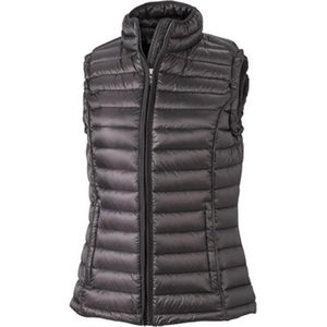 James and Nicholson Vrouwen/dames Quilted Down Vest (Zwart/Zwart)