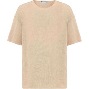 Roy Oversize Crew Neck Knitted Short Sleeve Sweatshirt