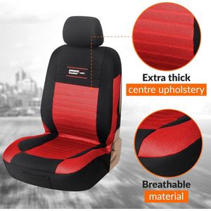 Auto-Stoelhoezen Set Universeel Zwart Rood | Autostoel Hoezen met Deelbare Achterbank | Auto Accessoires Interieur