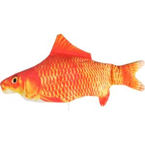 PS flouder goudvis bewegend 31 cm geel oranje . Oplaadbaar. Zeer leuk voor uw kat. zo blijft ze fit en allert