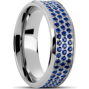 Lucleon - Heren - Zirkonia Ringen - Blauw