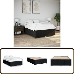 vidaXL Bedframe zonder matras stof zwart 140x200 cm