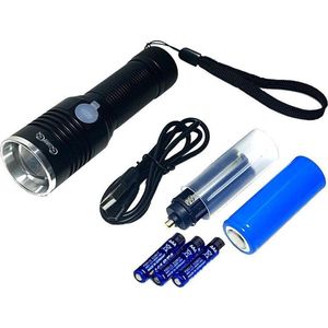 QuniQ XML-T6 Led zaklamp hoge kwaliteit lamp oplaadbaar met zware xxl li-ion 26650 accu shock en waterproof