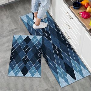 2-delige antislip keukentapijtenset, wasbare moderne matten en tapijten voor hal, eetkamer en entree, 40 x 60 cm + 40 x 120 cm