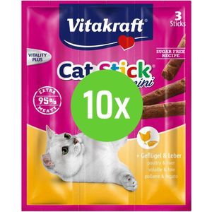 Vitakraft Catstick Mini - Gevogelte/Lever - 10 x 3 st