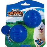 Chuckit! Super Crunch Ball - Hondenspeelgoed - Hondenbal - Chuckit bal - Krakend - Blauw - 2-pack - ø 6 cm