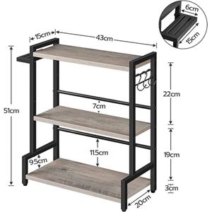 keukenrek 20D x 43W x 51H centimetres