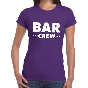 Bellatio Decorations Bar Crew t-shirt voor dames - personeel/staff shirt - paars XS