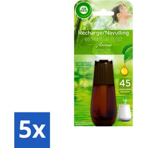 Air Wick Essential Mist - Navulling - Rejuvenate - Bamboo, Bergamot & Kardemom - 20ml - Bulkverpakking - 5 stuks