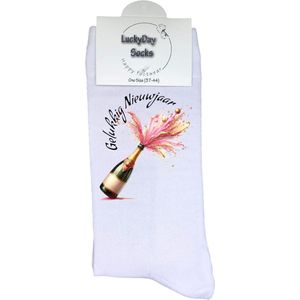 Nieuw jaar - Opkikker - Grappige sokken - Valentijns cadeau - Verjaardag cadeau - Sinterklaas cadeau - Kunst - Leuke sokken - Vrolijke sokken - 2025 - Roze - Kerst Sokken - Vaderdag - Moederdag - Kerstcadeau - Socks die Happy maken - 37-44