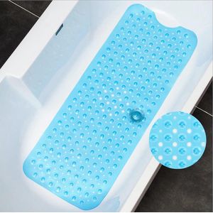 Douchemat badmat antislipmat badkuip antislipmat extra lang badkamer zuignap mal machinewasbaar 100 x 40c (lichtblauw)