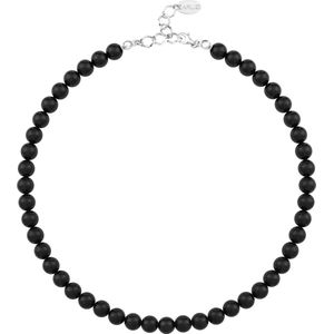 ARLIZI 1110 Parelketting zwart 8mm - sterling zilver - 44 cm