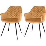 Riverdale eetkamerstoelen Lynn - Met armleuning - Caramel - 81cm hoog