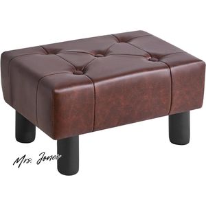 Mrs. Jones Premium Collection Rechthoekige Ottomaanse met Stabiele Houten Poten - Wit .