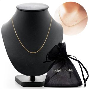 Vergulde goudkleurige ketting gourmet 42 cm goldplated double voor dames en heren goudkleurig unisex