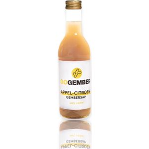 Go Gembersap - Gembershot - 100% BIOLOGISCH & NATUURLIJK - Appel- Citroen - Hoge Kwaliteit Gember - Gemberthee - Geen toegevoegde suikers