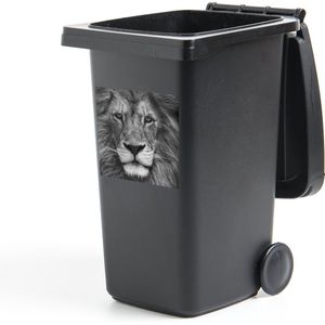Container sticker Dierenprofiel Perzische leeuw in zwart-wit - 40x40 cm - Kliko sticker