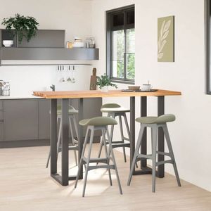 vidaXL Bartafel - Bartafels - Bartoptafel - Pubtafel - Bartafel met natuurlijke rand 180x80x112 cm massief eikenhout