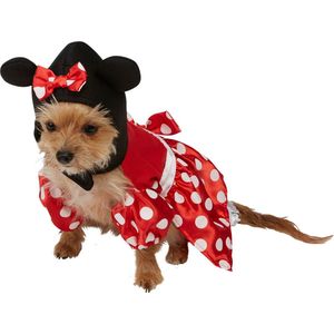 Rubies - Mickey & Minnie Mouse Kostuum - Minnie Mouse Voor Kleine Honden Kostuum - rood,wit / beige - Medium - Carnavalskleding - Verkleedkleding