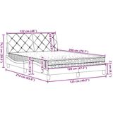 vidaXL - Bed - met - matras - stof - crèmekleurig - 120x200 - cm