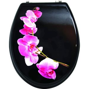 WC-bril wc-deksel MDF houten kern ""Lanyu Black"" scharnieren van roestvrij staal - hoogwaardige en stabiele kwaliteit