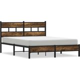 vidaXL - Bedframe - met - hoofdbord - zonder - matras - sonoma - eiken - 140x190 - cm