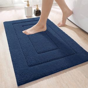 Goodivery ® admat, antislip, zacht badkamertapijt, waterabsorberende badmat, machinewasbaar, badmat voor douche, bad en toilet, marineblauw, 50 x 80 cm