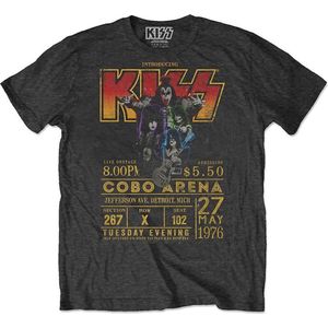 Kiss - Cobo Arena '76 Heren T-shirt - Eco - 2XL - Zwart