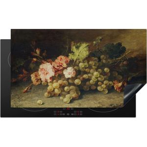 KitchenYeah® Inductie beschermer 91.6x52.7 cm - Fruit - Stilleven met druiven - Oude meesters - Kookplaataccessoires - Afdekplaat voor kookplaat - Inductiebeschermer - Inductiemat - Inductieplaat mat
