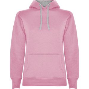 Licht Roze dames Hoodie met Grijze binnenzijde capuchon en koord Urban merk Roly maat XXL