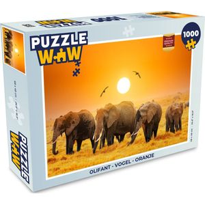 Puzzel Olifant - Vogel - Oranje - Legpuzzel - Puzzel 1000 stukjes volwassenen