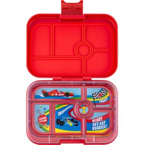 Yumbox Original - lekvrije Bento box lunchbox - 6 vakken - Roar Red / Race Cars tray