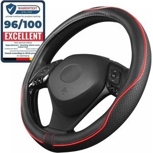 Universele Stuurwielhoes Rood Zwart 37-39 cm | Comfortabel en Duurzaam Interieur Accessoire voor Auto
