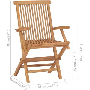 vidaXL - Tuinstoelen - 4 - st - met - taupe - kussens - massief - teakhout