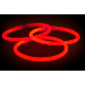 XL Glow In The Dark Sticks 100 Premium Rode Breekstaafjes | Rode glow armbanden | Breaklights | Neon Glowsticks 100 Stuks | Party | Feestje|glow staafjes| glow breeklichtjes | Glow armbanden