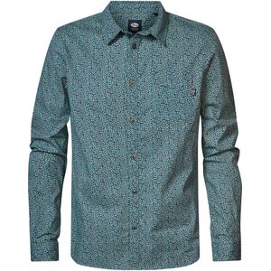 Petrol Industries - Heren All-over Print Overhemd Gnarly - Blauw - Maat L