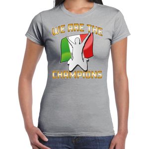 Bellatio Decorations Verkleed shirt voor dames - Italie - grijs - voetbal supporter - themafeest L