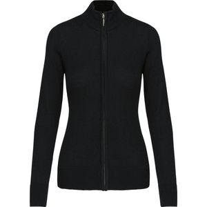 Pullover/Cardigan Dames XS Kariban Rolkraag Lange mouw Black 50% Katoen, 50% Acryl