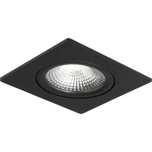 Ledisons LED Inbouwspot - Trento Zwart 5W - Dimbare Spot - Extra Warm-Wit - IP54 - Geschikt voor Woonkamer, Badkamer en Keuken - Plafondspot Zwart - Ø75 mm