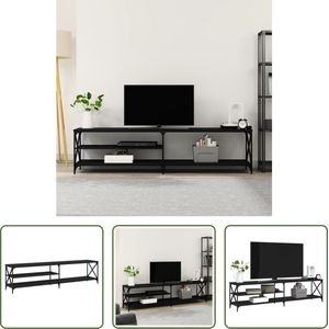 The Living Store TV-meubel - zwart - 200 x 40 x 50 cm - trendy ontwerp