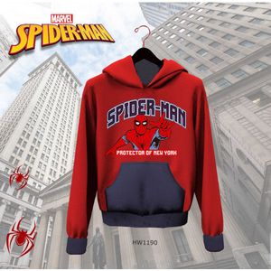 Spiderman - Marvel - Hoodie - Sweater met kap - Rood blauw. Maat 98 cm / 3 jaar