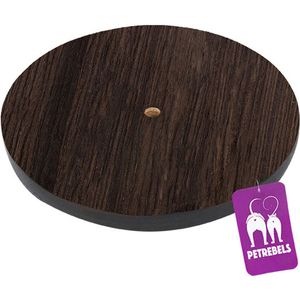 Petrebels Wandmeubel wandmontage Klimmuur Kat - Kattenmuur Disc 12-Wengé - 12 x 12 x 2 cm