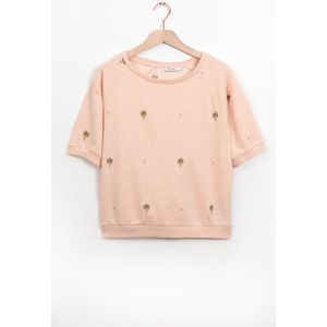 Sissy-Boy - Pastel oranje sweater met palmboom embroidery