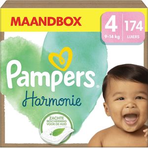 Pampers Harmonie Luiers - Maat 4 (9kg-14kg) - 174 Luiers - Maandbox