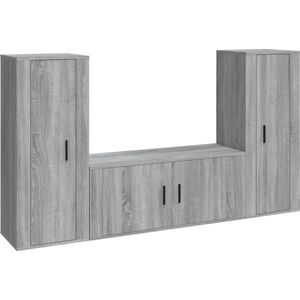 vidaXL-3-delige-Tv-meubelset-bewerkt-hout-grijs-sonoma-eikenkleurig