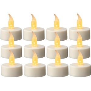 Lumineo LED waxinelichtjes - 12x st - wit -met afstandsbediening
