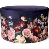 ESSENZA Anneclaire Poef Indigo blauw - Rond