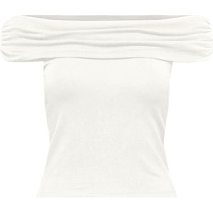 Only T-shirt Onllive Love S/l Off Shoulder Top C 15338616 White Dames Maat - XL