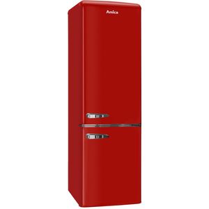 Amica Retro Koel-Vriescombinatie AR8242R - Hoogglans Rood - E label