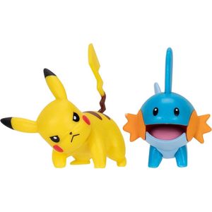 Pokémon - Pikachu & Mudkip Jazwares Battle Figure Actiefiguren